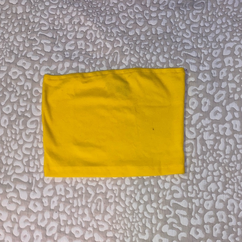 Ribbed Yellow Tube Top